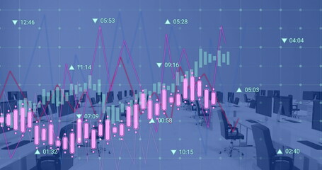The coastline of a large city, with data processing taking place over a grid network