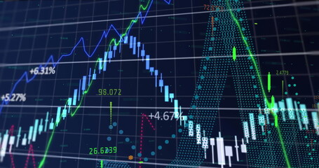 A series of graphs with increasing numbers is shown against an abstract background