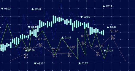 Image of data processing on black background