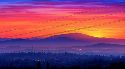 sunset over the mountainsv high definition(hd) photographic creative image