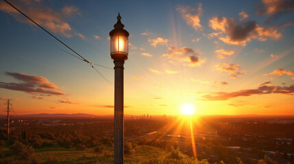 sunset in the city high definition(hd) photographic creative image
