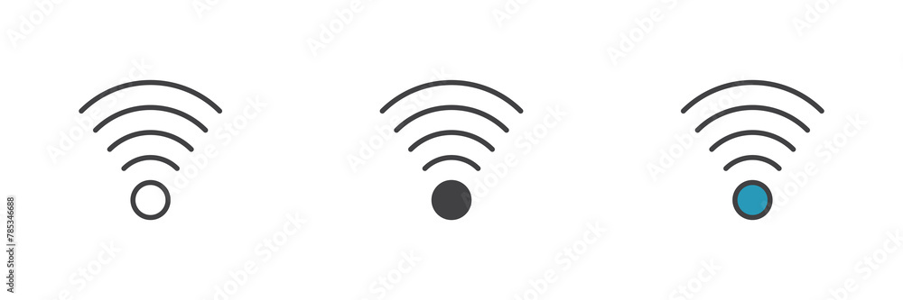 Poster wifi signal different style icon set
