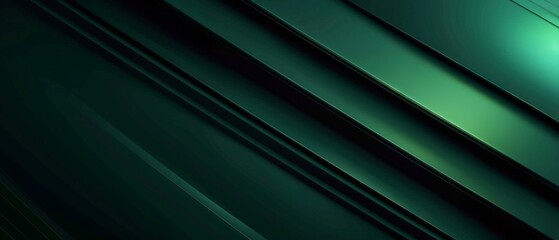 Abstract texture green background banner panorama long with 3d geometric striped lines gradient shapes for website, business, print design template paper pattern illustration