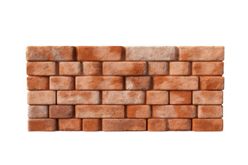 Strength in Simplicity: Brick Wall Contrast on White Background. On a White or Clear Surface PNG Transparent Background.