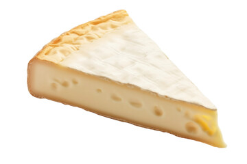 Glistening Gouda: A Delectable Slice of Cheese on a Pure White Canvas. On a White or Clear Surface PNG Transparent Background.