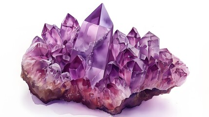Illustration Amethyst Crystal Beauty. Generative AI