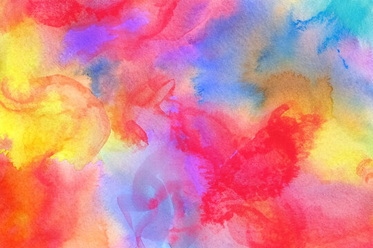 colorful watercolor texture background, abstract hand drawn illustration