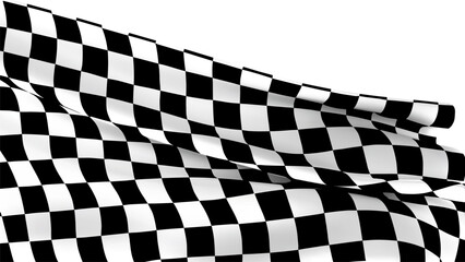 Racing checkered flag. 3D sport graphic. Vector background