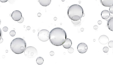 Swirling Symphony: A Whimsical Dance of Floating Bubbles. On a White or Clear Surface PNG Transparent Background.