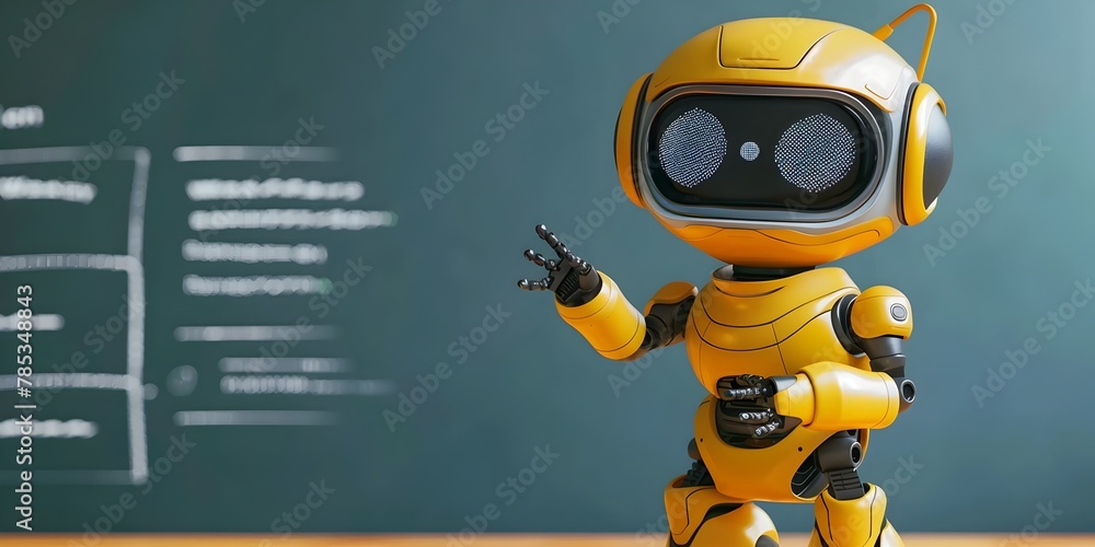 Poster robot tutor conducting digital classroom revolution in future learning environment