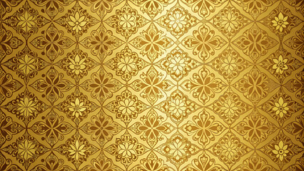 Thai Vintage Golden Ornament Seamless Wallpaper Texture Pattern