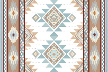 Navajo tribal vector seamless pattern. Native American ornament. Ethnic South Western decor style. Ikat Boho geometric ornament. Vector seamless pattern. Mexican blanket, rug. Woven carpet