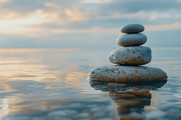 Buddhism concept Generative AI picture with people doing yoga in nature feel connection with buddha