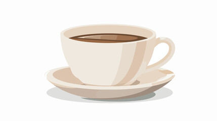 Empty ceramic cup for coffee. Vector illustration. flat