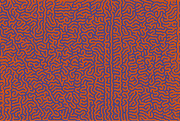 Blue and orange organic turing irregular lines background with unique pattern design