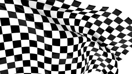 Racing checkered flag. 3D sport graphic. Render background