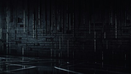 Stylish dark background. Abstract elements and patterns. Eerie mood, monochromatic. High-res K visualization.