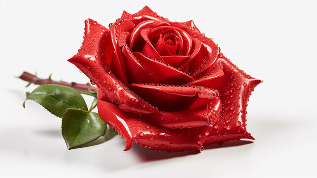 red rose with water drops  high definition(hd) photographic creative image