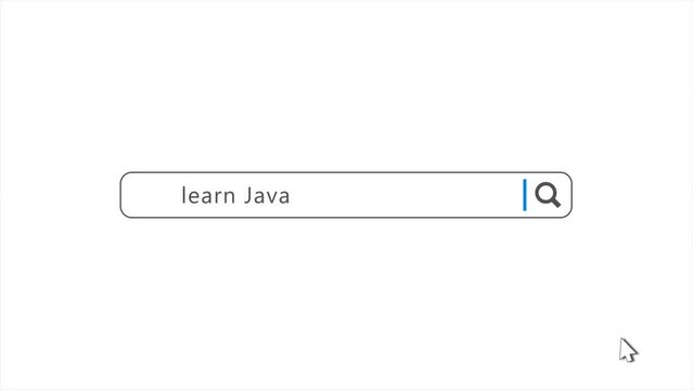 Learn Java in Search Animation. Internet Browser Searching