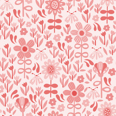 Pattern flower floral spring blossom illustration vector fabric textile design leaf leaves