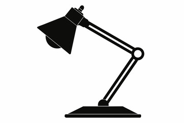 desk lamp black silhouette vector  