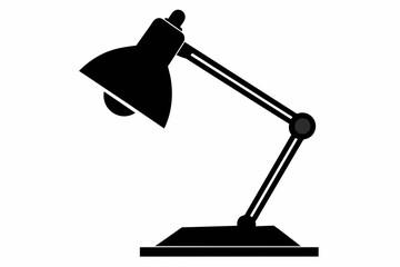 desk lamp black silhouette vector  