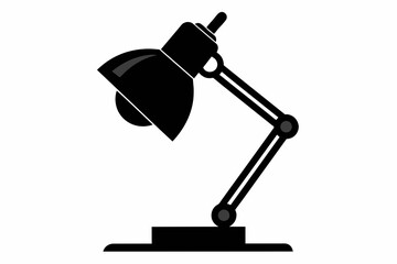 desk lamp black silhouette vector  