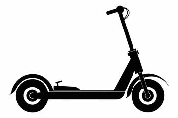 Electric scooter black silhouette vector 