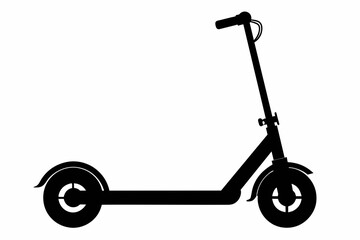 Electric scooter black silhouette vector 