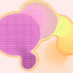 Bright abstract digital illustration of organic figure pattern with pinkish yellow hue. 3d rendering