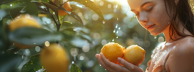 girl holding a lemon. hand picking lemons from lemon tree. woman picking lemons. lemon picking season. citrus fruit lemon.