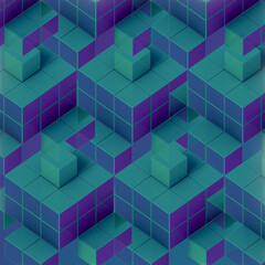 Trendy abstract geometric background with a pattern of rectangular shapes. 3d rendering digital illustration