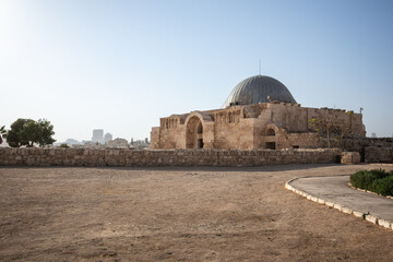 Umayyad Palace is a Large Palatial Complex in Amman City. Architectural Scenery in the Middle East.