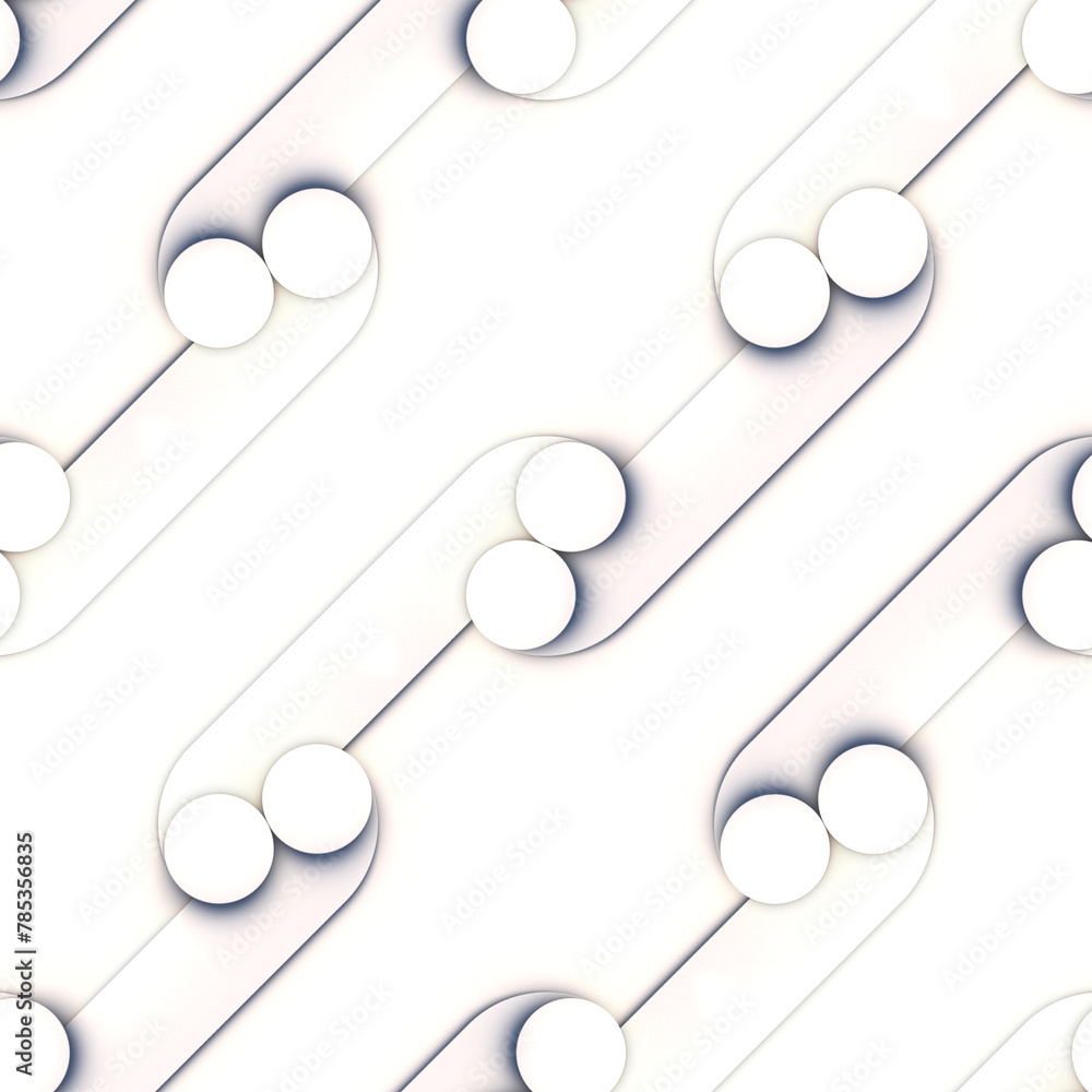 Poster Abstract digital illustration with a pattern of simple white geometric shapes. 3d rendering