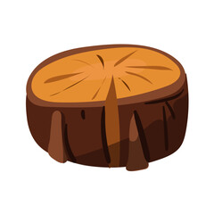 vector illustration featuring a single log of firewood. Ideal for depicting simplicity and natural warmth, suitable for logos, icons, or branding associated with lumberyards, forestry, or outdoor