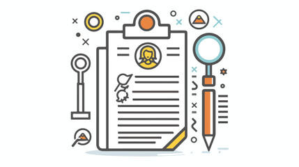 Resume evaluation icon. Place to evaluate the document 