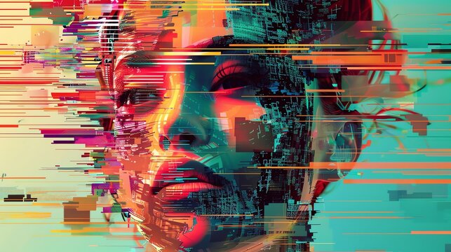 Digital Rendering Techniques, glitch art style