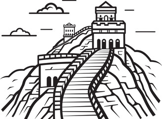 Vector Design The Great Walls Winding Path