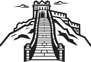Vector Art The Great Walls Towering Heights - obrazy, fototapety, plakaty