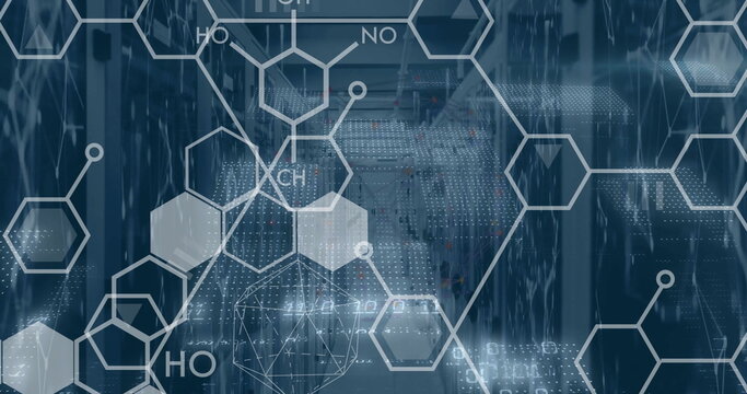 Image of scientific data processing over computer servers