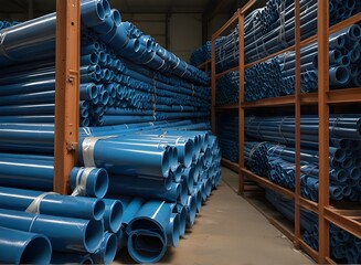 Blue construction pipe
