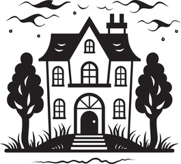 Vector Haunted House Enhancing Your Designs with Spine Chilling Effects
