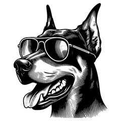 Cool Dog Wearing Sunglasses PNG illustration