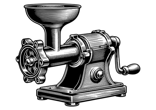 Manual meat Grinder engraving PNG illustration