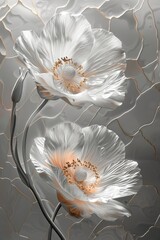 garden flowers on a gray background