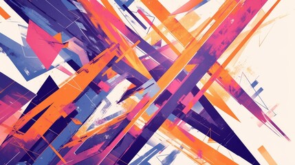 Dynamic abstract digital painting with vibrant intersecting lines, symbolizing energy, chaos, and the complexity of technology - obrazy, fototapety, plakaty
