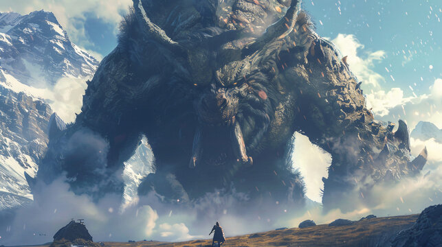 Fantasy giant monster in concept Norse Mythology