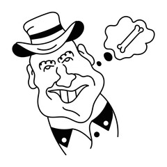 Trendy fun doodle avatar of an archaeologist 