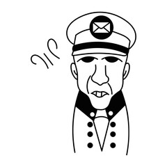 Get this doodle avatar of a postal worker 