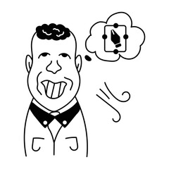 Easy to edit doodle avatar of a graphic designer 